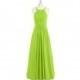 Lime_green Azazie Winona - Keyhole Chiffon Halter Floor Length Dress - Simple Bridesmaid Dresses & Easy Wedding Dresses