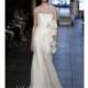 Rivini - Spring 2014 - Sabbia Lace Wedding Dress with Illusion Neckline and Floral Sash - Stunning Cheap Wedding Dresses