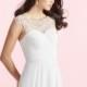Ivory Azazie Kamora BG - Illusion Sweep Train Back Zip Chiffon - Charming Bridesmaids Store