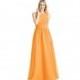 Tangerine Azazie Molly - Back Zip Floor Length One Shoulder Chiffon Dress - Simple Bridesmaid Dresses & Easy Wedding Dresses