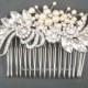 Vintage Wedding Hair Comb, Bridal Hair Accessories, Art Deco Ivory Swarovski Pearls Crystal Rhinesto