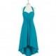 Jade Azazie Annabel - Back Zip Halter Asymmetrical Chiffon Dress - Charming Bridesmaids Store