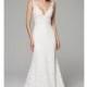 Anne Barge Fall/Winter 2018 AUBREY  Court Train Fit & Flare Elegant Ivory V-Neck Open V Back Lace Appliques Wedding Gown - Rich Your Wedding Day