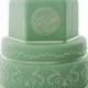 Monogramed Mint Green Wedding Cake By Anna Tyler Cakes (www.annatylercakes.co.uk) 