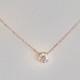 14k Gold Solitaire Diamond Necklace, .30 Carat