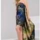 Jovani - 50972 Strapless Floral Short Dress with Cape - Designer Party Dress & Formal Gown