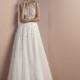 Tony Ward 2018 Luthien Bateau Sweep Train Aline Ivory Sleeveless Sweet Hand-made Flowers Tulle Wedding Dress - Crazy Sale Bridal Dresses