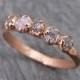 Raw Pink Diamonds Rose Gold Ring Wedding Band Custom One Of A Kind Gemstone Ring Rough Diamond Ring