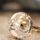 Natural Morganite Engagement Ring 14k Rose Gold 8x8mm Cushion Peach Apricot Morganite Ring Halo Diamond Ring (Bridal Set Available)