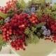 Footed Bowl With Berry Arrangement When Arranging, Think Triangles: Start By Sticking Three Of The Heavier Branches Into The Bowl At An… 