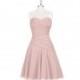 Dusty_rose Azazie Sofia - Knee Length Back Zip Sweetheart Chiffon Dress - Charming Bridesmaids Store
