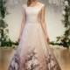 Sarah Jassir 2017 Sweep Train Vogue Organza Others Printing Cap Sleeves Off-the-shoulder Aline/Princess Wedding Dress - Crazy Sale Bridal Dresses