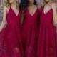 Short Royal Blue Pink Red Bridesmaid Dresses, Full Lace Newest Bridesmaid Dress, PD0333 #lace Bridesmaid Dresses#fashion #shoppi… 
