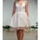 Sarah Jassir 2017 Ball Gown Strapless Sleeveless Sweet Mini/Short Ivory Outdoor Hand-made Flowers Lace Summer Bridal Dress - Brand Prom Dresses