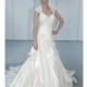 Mon Cheri - 2013 - Satin A-Line Wedding Dress with Sheer Cap Sleeves - Stunning Cheap Wedding Dresses