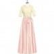 Pearl_pink Azazie Lexi - Scoop Floor Length Stretch Knit Taffeta And Jersey Back Zip Dress - Charming Bridesmaids Store