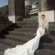 Julie Vino Fall/Winter 2017 1202 1/2 Sleeves Cathedral Train Bateau Elegant Ivory Fit & Flare Beading Crepe Bridal Dress - Brand Prom Dresses