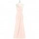 Pearl_pink Azazie Carissa - Floor Length Strap Detail One Shoulder Chiffon Dress - Simple Bridesmaid Dresses & Easy Wedding Dresses