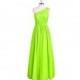 Lime_green Azazie Anastasia - Chiffon And Lace One Shoulder Side Zip Floor Length - Charming Bridesmaids Store