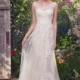 Rebecca Ingram 2017 Alexis Aline Sweet Sleeveless Illusion Sweep Train Ivory Covered Button Lace Beading Spring Wedding Dress - Rich Your Wedding Day