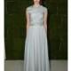 Ivy & Aster - Fall 2014 - China Girl Silver A-Line Wedding Dress with Cap Sleeves and Beaded Belt - Stunning Cheap Wedding Dresses