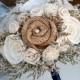 Rustic Dried Flower Bouquet // Burlap Bouquet, Bridal Bouquet, Wedding Bouquet, Sola Wood, Flower Bouquet, Bridal Flowers, Wedding Flowers