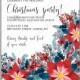 Red Poinsettia Christmas Party invitation vector template floral background