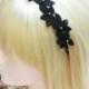 Black Headband, Black Lace Bridal Headband, Lace Headband, Bridal Headband, Wedding Headband, Bridesmaid Headband, bridesmaid headpiece