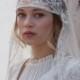 Antique Wedding veil - Vintage lace veil - Bohemian headpiece -Dramatic Headpiece  and veil - Agnes Hart UK