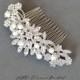 Bridal Hair Comb Silver, Pearl Hair Comb, Wedding Hair Comb, Crystal Hair Comb, Bridal Headpiece, Floral Hair Piece LF 30044