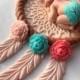Tribal baby shower cake topper baby on dream catcher baby shower edible fondant teal feather boho chic bohemian baby cake toppers