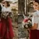 Belle Wine Dress Tulle Set Lace Crop Top with Sleeves and Tulle skirt long, Lace Crop Top, Bridesmaids Dress, Tulle Dark Red Burgundy Skirt
