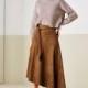 Vintage Asymmetrical Fringe Split Front Trail Dress High Waisted Seude Belt Skirt - Bonny YZOZO Boutique Store