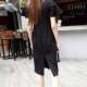 Girl's black spandex girl graffiti short sleeve dress slim long skirts in summer - Bonny YZOZO Boutique Store