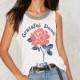 Simple Printed Slimming Scoop Neck Sleeveless Vegetation Summer T-shirt - Bonny YZOZO Boutique Store