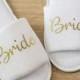 Bridesmaid Slippers Personalised  Wedding Slippers, Bridesmaid Gift, Bridal Party , Bride Slippers Hen Weekend  Open Toes Spa Slippers