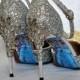 Silver Glitter Wedding Shoes with Metal Leaf Detailing. Handmade Sandals Heels with Cinderella Soles. Various Colours