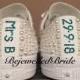 Personalised White Wedding Converse, White with white Pearl, all sizes available