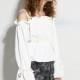 Off-the-Shoulder Lace Up Fall Edgy Frilled White Blouse Top - Bonny YZOZO Boutique Store