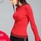 Asymmetrical Slimming Scoop Neck 9/10 Sleeves Knitted Sweater Top Sweater - Bonny YZOZO Boutique Store