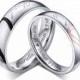 Personalized Stainless Steel Sweetheart Couple's Ring Set Custom Engraved Free, Promise Ring
