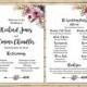 Floral Boho Wedding Program, Printable Boho Wedding Program, Feathers Arrows Order of Service, Boho Order of the Ceremony, Download 113-W