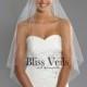 Simple Bridal Veil - 1 Tier Wedding Veil - Fingertip Length Veil - Elegant Veil - Chapel Veil -  10 Sizes & 11 Colors - Fast Shipping!