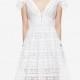 2017 summer dress new high waist slim fit mid-length dress V-neck Backless A-line skirt hollow out lace dress - Bonny YZOZO Boutique Store
