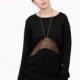 Oversized Vogue Seen Through Split Front Fall 9/10 Sleeves Lace Sweater - Bonny YZOZO Boutique Store