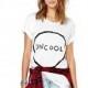 Oversized Vogue Printed Frilled Short Sleeves Alphabet Summer T-shirt - Bonny YZOZO Boutique Store