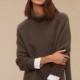 Must-have Vogue Split High Neck One Color Fall 9/10 Sleeves Sweater - Bonny YZOZO Boutique Store
