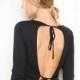 Vogue Sexy Open Back Slimming One Color Tie Sweater - Bonny YZOZO Boutique Store