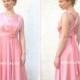 Bridesmaids dress,  Short Infinity Dress, dress in blush pink silk color with matching tube top