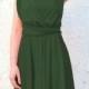 Convertible dress in dark green color, Bridesmaid  dress with matching tube top